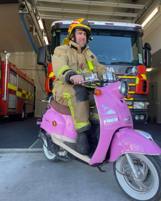 Steve with company branded scooter